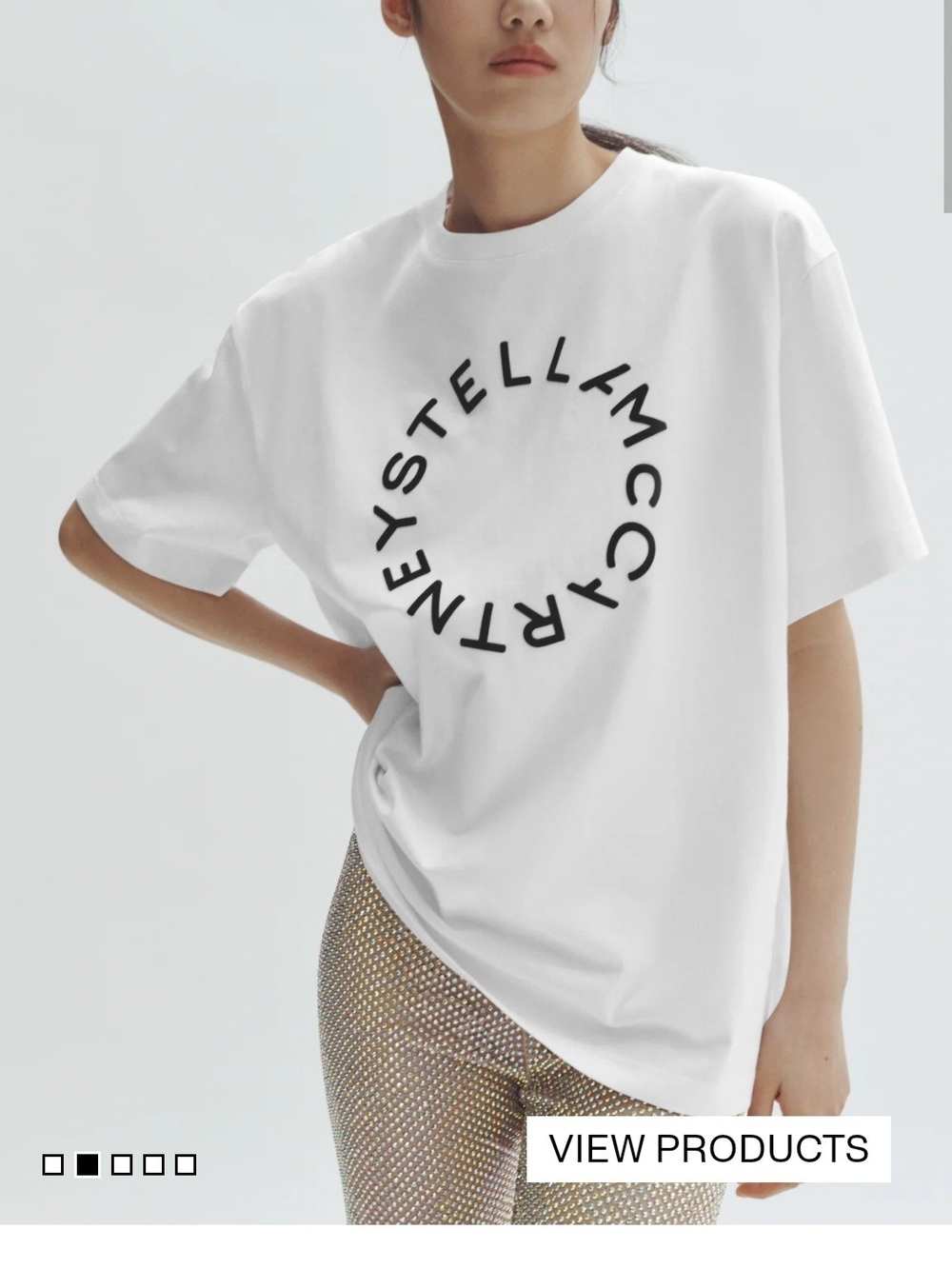 Stella McCartney H&M White Tee with Black Circular Logo